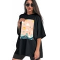 thumbnail image 3 of Plus Size Shirt for Women Oversized Black Tops for Women Short Sleeves Shirt for Women Easter 222 T Shirt Crewneck Shirt for Women M, 3 of 5