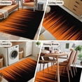 thumbnail image 5 of Burnt Orange Black Ombre Area Rugs 3'x5', Washable Small Throw Rugs for Living Room Bedroom, Modern Abstract Striped Gradient Indoor Outdoor Rug Non-Slip Low Pile Carpet Runner Reversible Floor Mats, 5 of 8