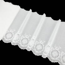 13.78 Inch White Eyelet Lace Trim Floral Embroidery Scalloped Wavy Edge Ribbon Wide Cotton Flower Embroidered Lace Fabric Trimming for Sewing Making Crafts Clothes Dresses Wedding Bridal Diy diy