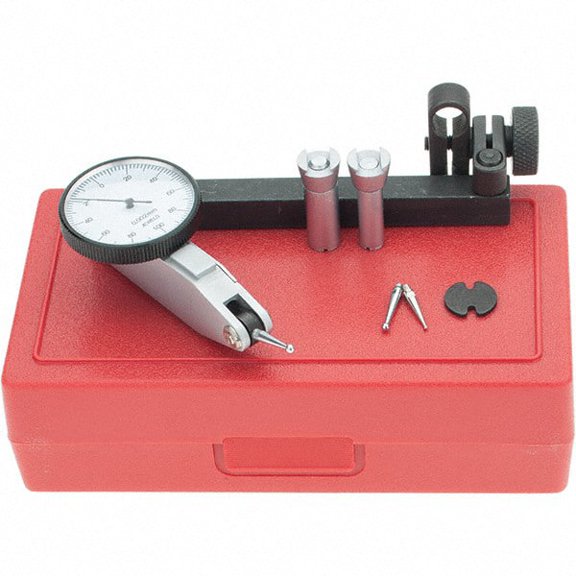 SPI 8 Piece, 0mm to 0.2mm Measuring Range, 32mm Dial Diam, 0-100-0 Dial Reading, White Dial Test Indicator Kit 0.04mm Accuracy, 16.2mm Contact Point Length, 2mm Ball Diam, 0.002mm Dial Graduation