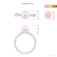 thumbnail image 5 of Angara Japanese Akoya Cultured Pearl Twist Shank Ring with Diamonds in 14K White Gold for Women | June Birthstone Jewelry for Her, 5 of 8