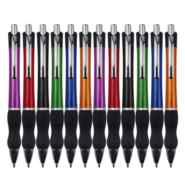MiSiBao Bolígrafos retráctiles de tinta negra, bolígrafo de trabajo de punta media de 1 mm, escritura suave para hombres, mujeres, negocios de oficina (12 unidades + 4 recambios)