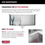 Delta 953034-23S-SS Lenta 23” Undermount 16 Gauge Stainless Steel Single Bowl Kitchen Sink