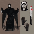 thumbnail image 2 of Ghost Face Halloween Costume for Adults, Men's One Size Fit by Festive Find Store, 2 of 6