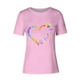 thumbnail image 4 of Lilgiuy National Pet Day Dog Paw Love Heart Print T-Shirt for Women Summer Short Sleeve Graphic Tee Shirts Blouse Colorful Dog Mom Tee Tops Casual Crewneck Tees(Pink,L), 4 of 4