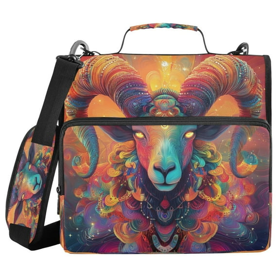 DIXRUYEE Zipper BinderTrapper of keeper Documents Organized Design Rainbow Ram Printed