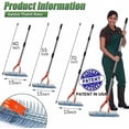 thumbnail image 2 of Thatch Rake, 15-Inch Lawn Thatching Rake, Robust Rake, Steel Metal Rake with Handle, Versatile Grass Grooming Rake, 2 of 7