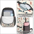 thumbnail image 3 of Dog Bone Retro Cream Pattern 17" Waterproof Oxford School Backpacks for Teens, S-Shape Padded Straps, for School, Travel, Hiking, Camping, 3 of 4