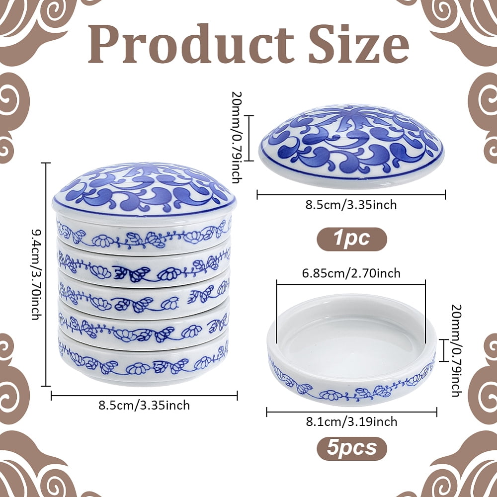 Stackable Paint Trays 5 Layers Ceramic Paint Palette Watercolor Pigment Tray Porcelain Watercolor Palettes Sauce Dishes with Lid