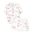 thumbnail image 5 of FhsagQ Ensembles pour Filles Ensembles 2 Pcs Pyjamas pour Enfants Enfants Imprimé Graphique Chemise à Boutons à Manches Courtes Shorts Ensemble de Pyjama Fille Tenues de Printemps Taille 10-12 8-9 Ans, 5 of 5