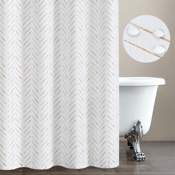 Cortina de ducha jinchan 178x183 cm tela impermeable con 12 ganchos