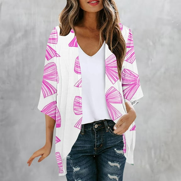 Xixinqiwan Long Kimono Cardigan for Women Casual Loose Prints Patterns Open Front Summer Beach Cover Ups