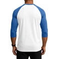 thumbnail image 4 of Dresfit Men's Raglan Shirts 3/4 Sleeve Crew Neck Baseball Tee Summer Lightweight Classic Tops Colorblock Lightweight Breathable Casual T Shirts Blue, 4 of 6