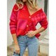 thumbnail image 4 of Cárdigan de Larga con Botones y Cuadros en Bloques de Color para Mujer, Suéteres de Punto A Cuadros, Ropa Y2K Rojo M, 4 of 10