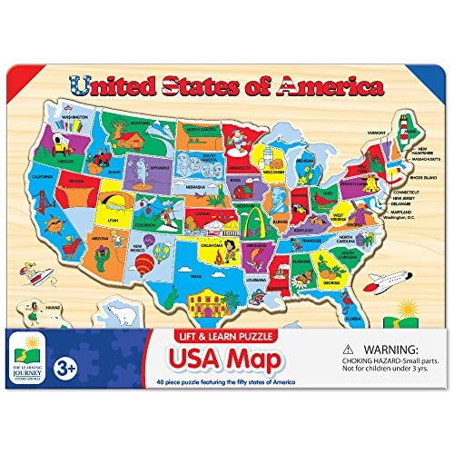 El viaje de aprendizaje elevador y amp; Learn Puzzle - USA Map Puzzle for Kids - Preschool Toys & A The Learning Journey The Learning Journey