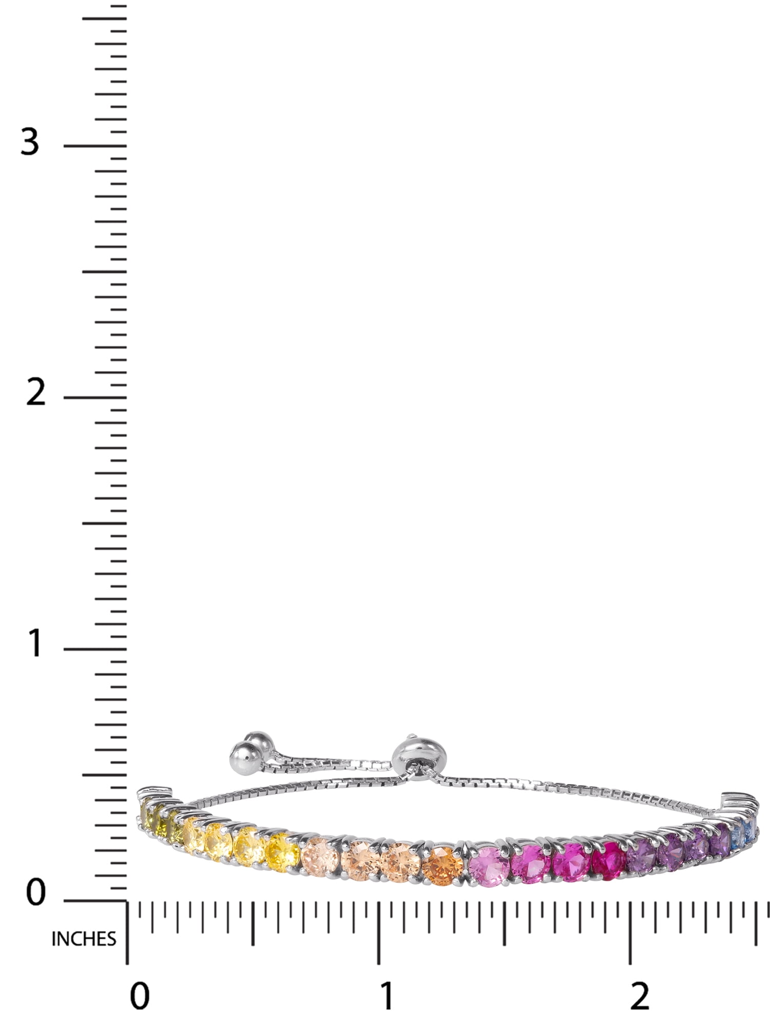 Brilliance Fine Women's Jewelry Sterling Silver Multi Simulated Diamond Bolo Adustable Bracelet