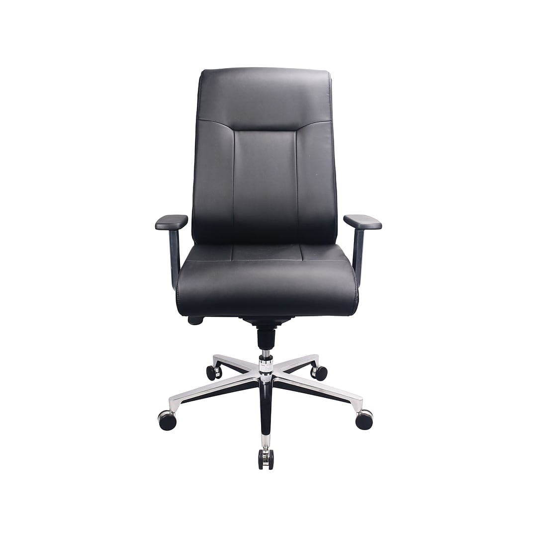 Tempur Pedic Leather Computer And Desk Office Chair Fixed Arms Black Tp1001 Blk
