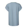 thumbnail image 5 of EDHITNR Summer Tops for Women 2024 Women Summer V-Neck Short Sleeve Tops Solid Casual T-Shirt Blouse, Sizes S-2XL, 5 of 5