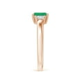 thumbnail image 5 of ANGARA Natural Emerald and Diamond Three Stone Ring in 14K Rose Gold for Women (Size-6x4mm) | May Birthstone, Birthday, Anniversary, Jewelry Gift for Women | Natural Emerald Ring, 5 of 11