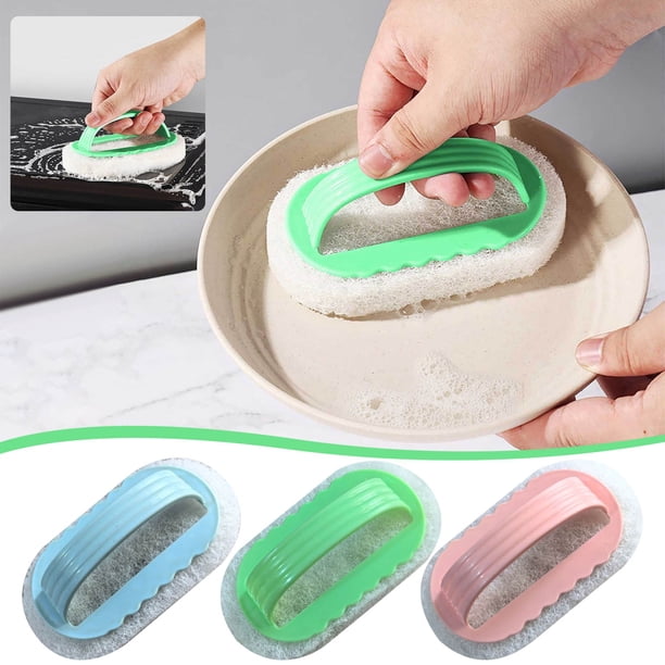 Cepillo de limpieza multifuncional con mango ergonómico - Raspador de cocina y baño para azulejos, bañera, cocina - Diseño duradero y impermeable