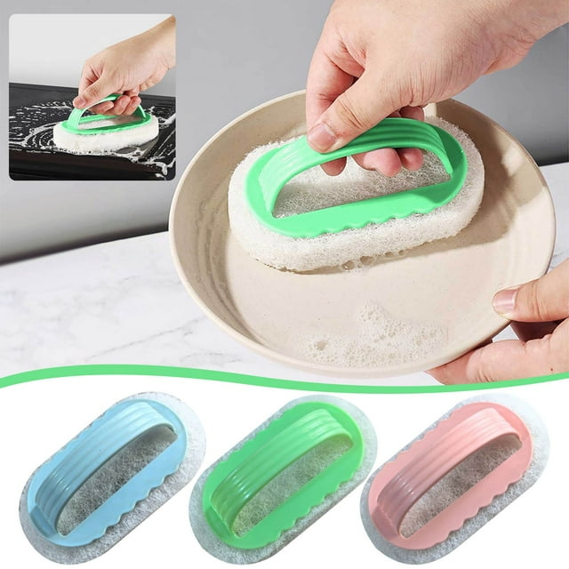 Cepillo de limpieza multifuncional con mango ergonómico • Cepillo para cocina y baño • Raspador para azulejos y cocinas • Material resistente y impermeable