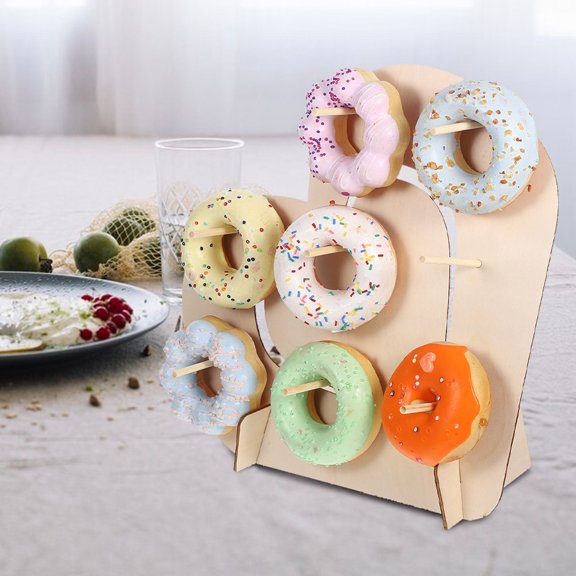 OUNONA Donut Holder Stand Party Wooden Cake Stand Wedding Reception Multi-Functional Dessert Display Donut Cake Stand