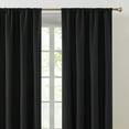 thumbnail image 4 of Truly Soft Everyday 100% Microfiber Polyester Black 2-Piece 50x84 Window Curtains with Rod Pocket, Solid Casual themed, Adult Bedding, OEKO-TEX Certified, 4 of 8