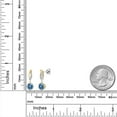 thumbnail image 6 of Gem Stone King 925 Silver and 10K Yellow Gold Persian Blue Moissanite and White Lab Grown Diamond Dangle Earrings for Women | 1.65 Cttw | Gemstone Birthstone | Round 6MM, 6 of 6