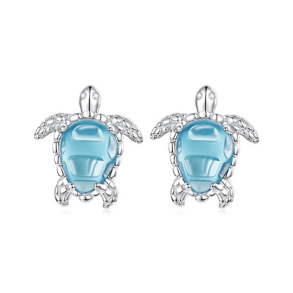 Arete de Tortuga Bañado en Plata