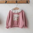 thumbnail image 1 of 2-8 Y Spring Girl's Hoodies Cute Childrens Lace Lapel Sweatshirt Girls Cartoon Bear Pullover Shirts Kid's Autumn Clothing, 1 of 6