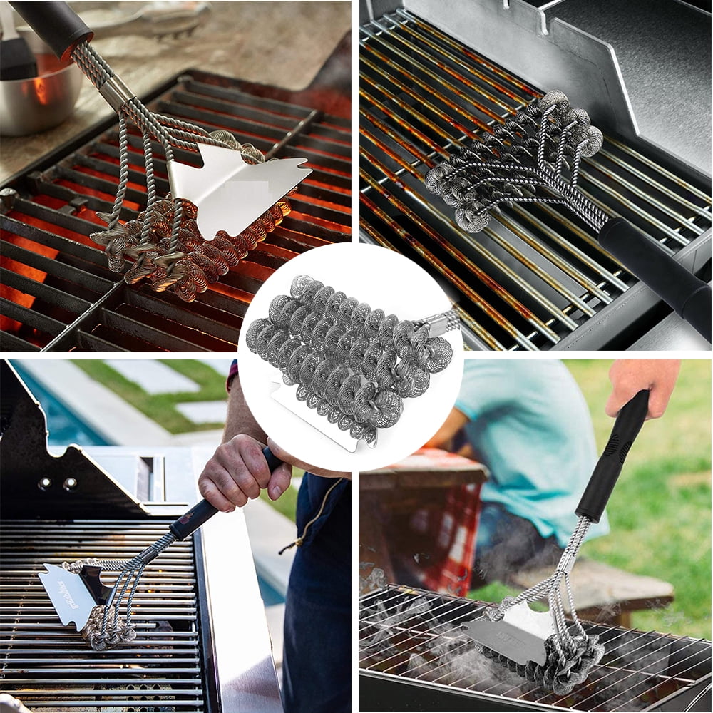 Grill Brush and Scraper Bristle Free – Safe BBQ Brush for Grill Stainless  Grill Grate Cleaner - Safe Grill Accessories for Porcelain/Weber Gas/Charcoal  Grill – Gifts for Grill Wizard 