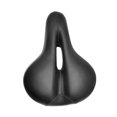 thumbnail image 1 of Asiento de bicicleta de cuero PU con almohadilla ergonómica para bicicleta de montaña Negro, 1 of 8