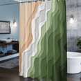 thumbnail image 3 of Abstract Shower Curtains for Bathroom, Forest Green Gradient Ocean Beach Waves Washable Fabric Shower Curtain with Hooks Waterproof Bathroom Decor Sets, 72 x 96 Inches, 3 of 9