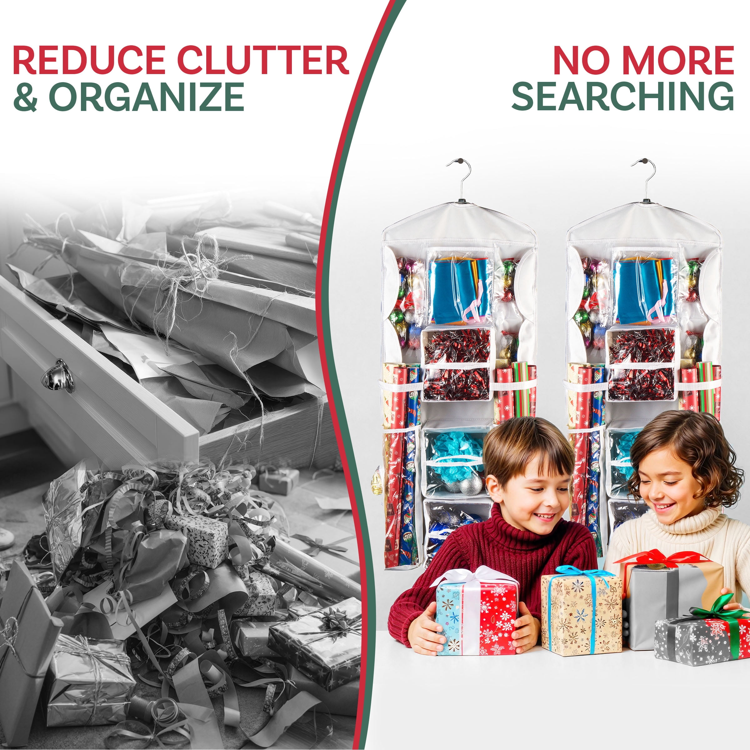 Elf Stor Wrapping Paper Storage Organizers- 2 Pack