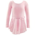 thumbnail image 2 of ZACPNCV Girls Ballet Dance Leotards with Long Sleeve Gauze Skirt and Bowknot Back Pink 10-11 Years, 2 of 4