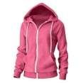 thumbnail image 2 of DAFPZW Women's Lightweight Zip Up Hoodie Long Sleeve Thin Casual Hooded Jacket Basic Slim Fit Cotton SweatShirt, 2 of 9