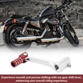 thumbnail image 5 of Folding Motorcycle Gear Shifter Lever for Bosuer Cheetah Aluminum Alloy Pedal Shift Lever Arm Siver Tone Red Head with Silver Tone Ring, 5 of 6