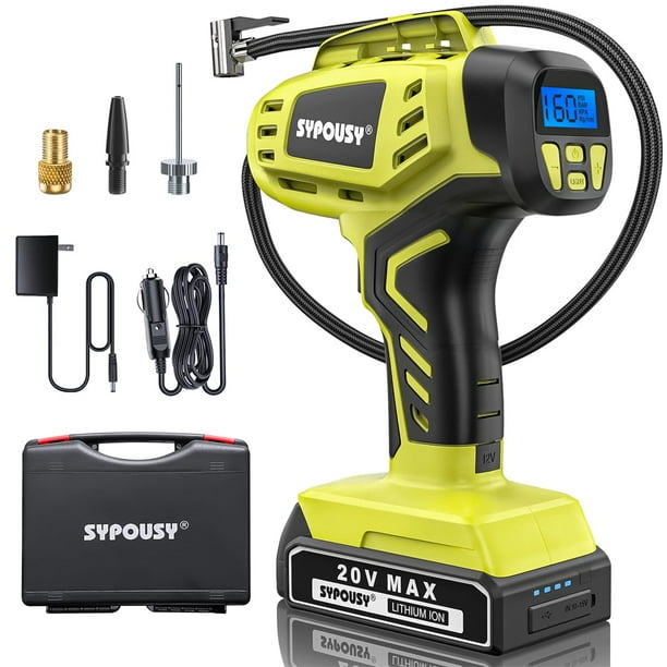Compresor de aire portátil con inflador de neumáticos Sypousy Apple Green