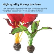 biOrb Small Green & Red Silk Plant Set - Aquarium Plant Decoration