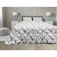 thumbnail image 1 of Feather Down Alternative Comforter, Repetitively Scattered Oriental Feathers on a Plain Backdrop, Microfiber Quilt for All Season, 5 Sizes, Deep Sky Blue Sky Blue, by Ambesonne, 1 of 3