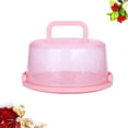 thumbnail image 3 of Caja portátil para guardar pasteles, recipiente para alimentos frescos con tapa y asa para el refrigerador (rosa), 3 of 7