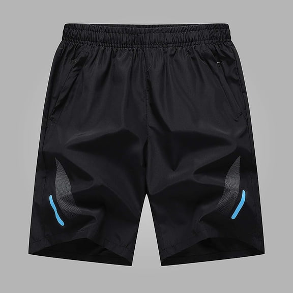 Aimik Men's Active Sport Shorts Side Zippered Pockets Contrast Stripe Quick-Dry Summer Shorts for Running Gym Training Athletics