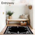thumbnail image 3 of ODIKA 5'x7' Machine Washable Non-Slip Area Rug, Winter Crochet Hook Kit DIY Cushion Cover Needlework Project High Traffic Rug with Pad, Black, 736350, 3 of 8