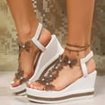 thumbnail image 6 of Mostsola Sandals for Women 2025 Fashion Rhinestone Heels Comfrot Wedge Platform Sandals Pumps, 6 of 7