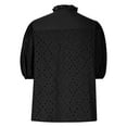 thumbnail image 4 of jtjvou Women's Summer Tops 2026 Dressy Casual Short Sleeve V Neck Buttons Hollow Eyelet Lace Embroidered Blouses Shirts Black S, 4 of 6
