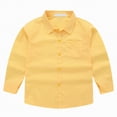 thumbnail image 5 of NIEWTR Boys Oxford Dress Shirt Long Sleeve Classic Button Down Solid Color Shirt for Uniform Church and Special Family Events（A-Yellow,7-8 Years), 5 of 9