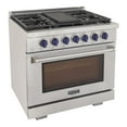 thumbnail image 2 of Kucht Professional 36" Stainless Steel Natural Gas Range in Silver and Blue, 2 of 20