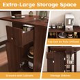thumbnail image 2 of Folding Dining Table Set of 2, Multifunctional Expandable Table with Wall-Mounted Sideboard and Charging Station, Kitchen Table Set with Locked Wheels for Small Apartments,, 2 of 8