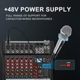 thumbnail image 6 of 6 Channel Mixer Audio Console, CT-60S Professional Music Mixer DJ Mixing Board with Reverb Bluetooth MP3 Player 48V Phantom Power Supply USB Recording for Studio Karaoke Live Performance, 6 of 9