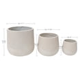 thumbnail image 5 of 3Pcs Modern Ribbed Round Planter, Lightweight MGO Flower Pots with Drainage Holes, for Indoor Outdoor Use, 9" +13.38" +17.1", 5 of 9